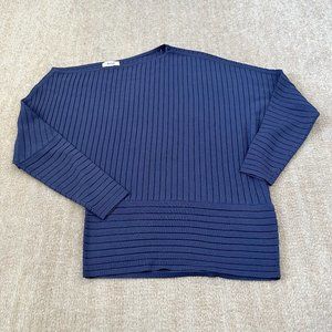 Reiss Asymmetric Knit Sweater M Blue